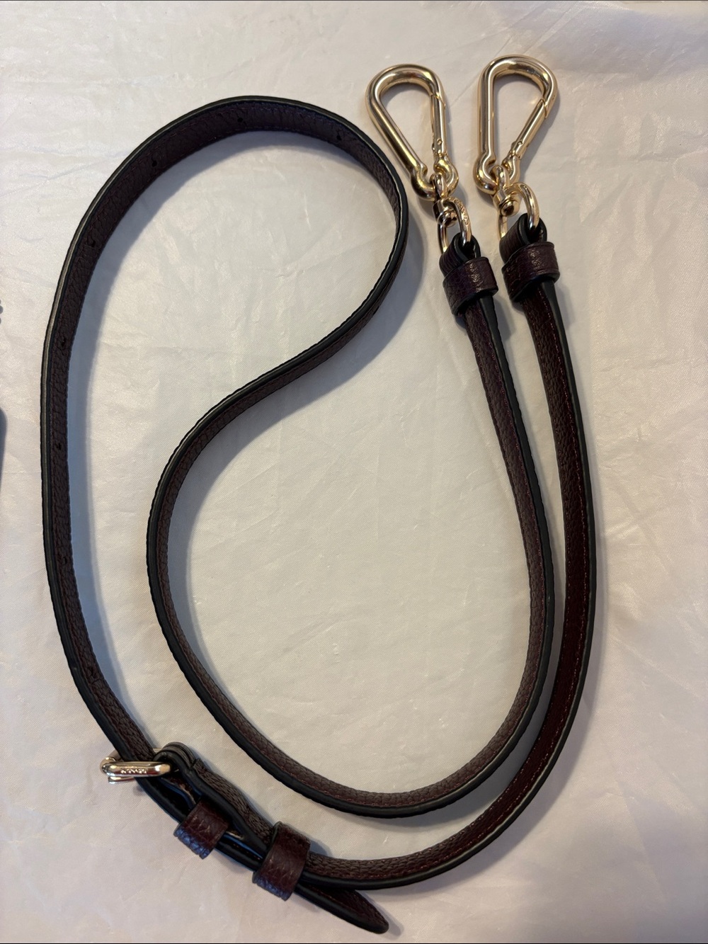 Coach Oxblood Red Leather Strap with Gold Hardware - Picture 2 of 6